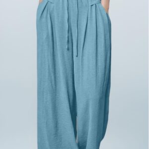 Leggfine's Wide-Leg Pleating Trousers for Women